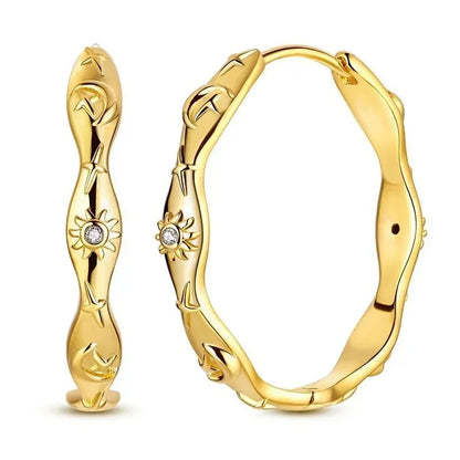 925 Sterling Silver Gold Hoop Earrings Halloween Pumpkin Skull Christmas Tree Zircon Studs for Women DIY Jewelry
