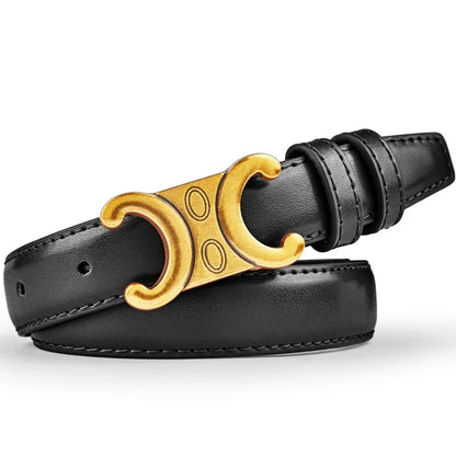 Fashion Women Genuine Leather Belts Gold Buckle Best Match 005-heise