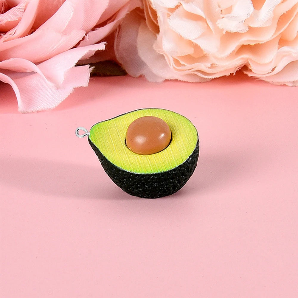 10 Piece 3D Simulated Fruit Flat Back Charms for DIY Jewelry Earrings Bracelets and Hairpins