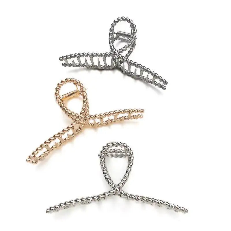 Geometric Metal Hair Claw Clips for Women Fashionable Zinc Alloy Hairpins