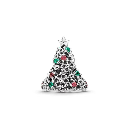 DIY Christmas Charm Bracelet with Santa Reindeer Snowman Tree Train Beads in Silver 925 YY0352