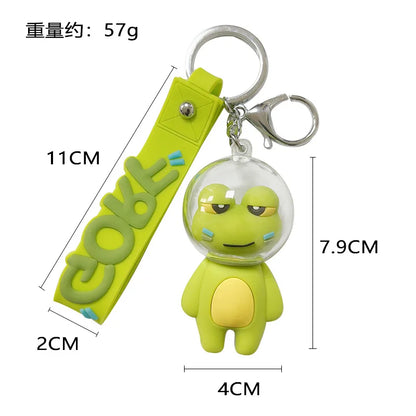 Charming Space Frog Keychain for Women Bag Decoration and Car Accessories