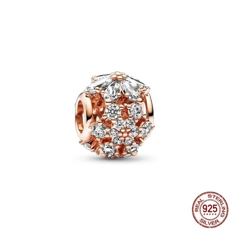 Original 925 Sterling Silver Ocean Pearl Shell Octopus Charm Bead Jewelry Set for Summer Romantic Style