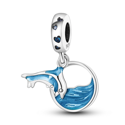 925 Sterling Silver Sea Turtle Dangle Charm For Bracelet