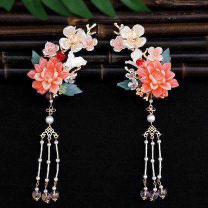 Vintage Chinese Hanfu Hair Accessories Set for Bridal Elegance