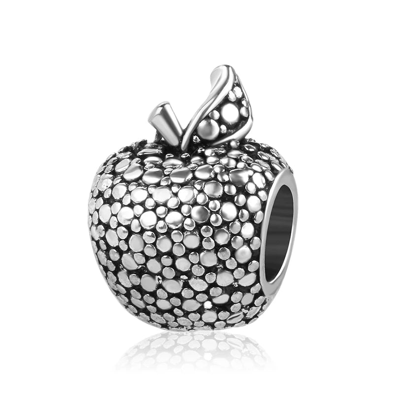 925 Silver Strawberry Cherry Durian DIY Dangle Beads