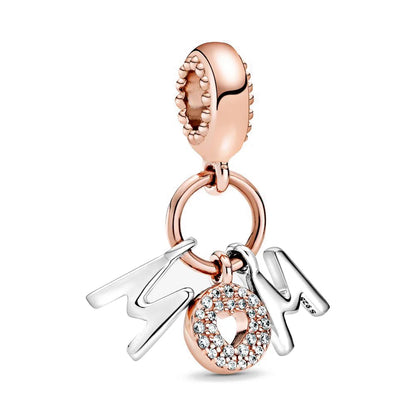 Rose Gold Butterfly Lock Key Charms Beads for DIY Jewelry Making F481