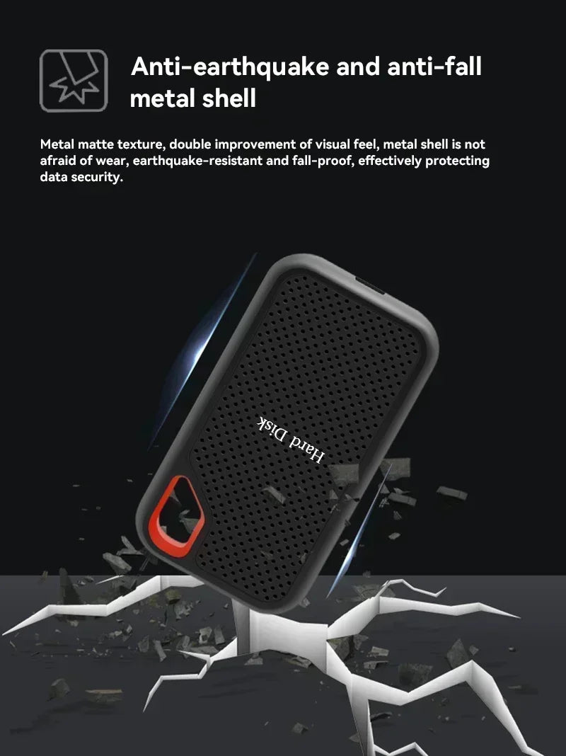 Ultra Fast 1TB Portable SSD External Hard Drive 4TB High Capacity Solid State Drive for Laptops PCs Phones and Mac