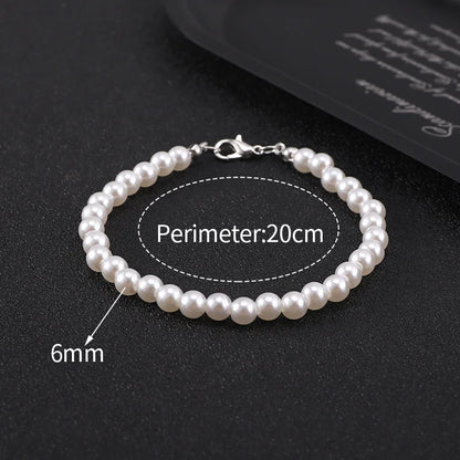 Elegant Unisex Pearl Necklace Handmade Bead Strand for Weddings and Banquets 2024 Trend