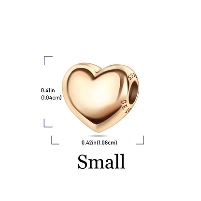 925 Sterling Silver Colorful Heart Clover Rose Star Butterfly Bird Zircon Bead Charms for DIY Bracelet and Necklace Gifts for Women