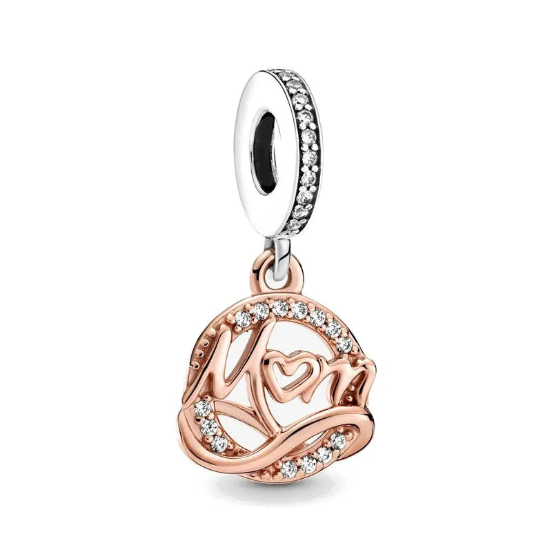 European 925 Silver Mother Daughter Charms Family Tree Jewelry Bead for Bracelets and Necklaces