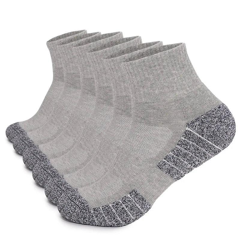 6 Pairs Mens Thermal Terry Hiking Socks Mid Crew Cushioned