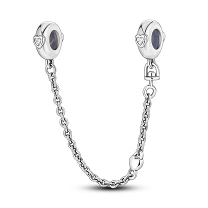 Moonlit Charm Clip 925 Silver Safety Chain Clasp for DIY Bracelets Jewelry for Women and Girls KTC417