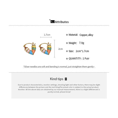 Candy Colorful Heart Hoop Earrings Korean Design Fashion Jewelry