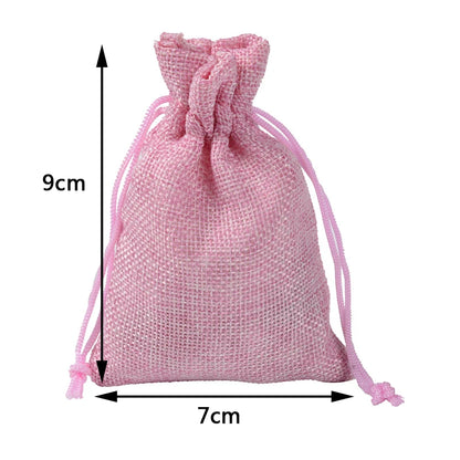 Colorful Cotton Jute Gift Pouches Set of 50 - Customizable Storage Bags for Jewelry and Accessories