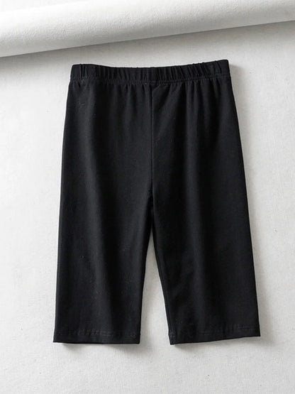 Sexy Women Cotton High Waisted Knee Length Bike Shorts