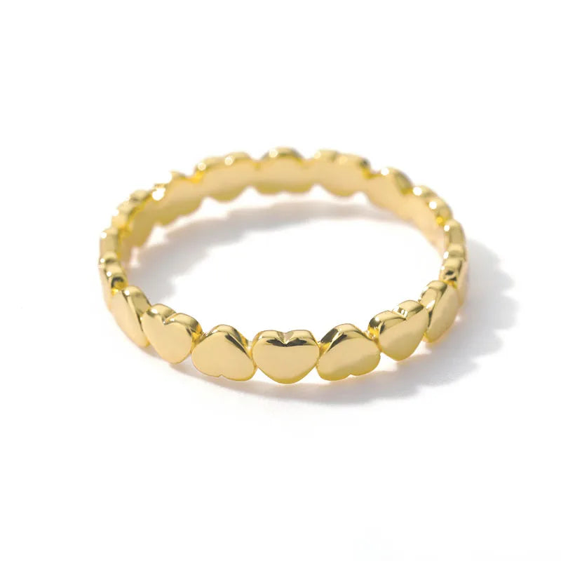 Romantic Geometric Love Ring for Women Stainless Steel Wedding Band