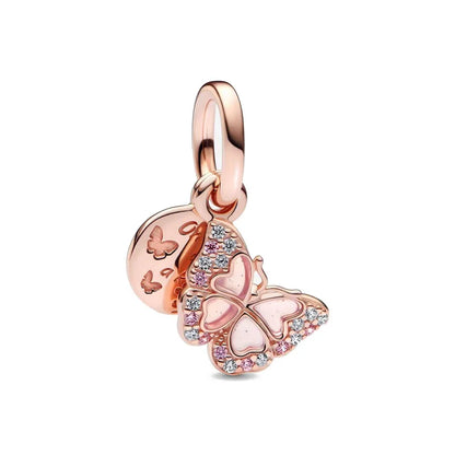 Exquisite 925 Silver Pumpkin Kettle Cup Firefly Butterfly Pendant for European Original Bracelet DIY Jewelry