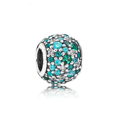 European Zircon Charm Beads 925 Silver Pendant Necklace for Women Gift P183-lv