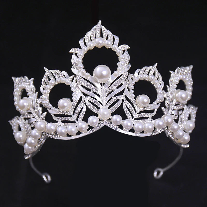 Bridal Bliss Silver Crystal Crown - Top-Rated Alloy Hair Accessory silver 11