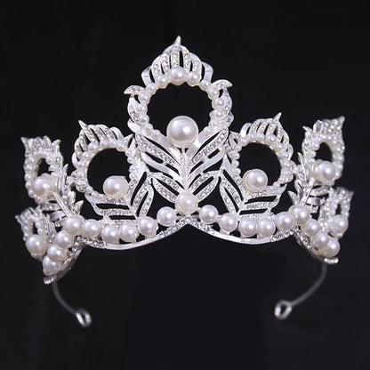 Bridal Bliss Silver Crystal Crown - Top-Rated Alloy Hair Accessory silver 11