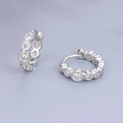 Crmya Gold-Color Cubic Zirconia Hoop Earrings Set for Women Fashion Jewelry 2023