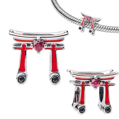 Sterling Silver 925 Skiing Penguin Charm with Geometric Snowflake Beads for Bracelets and Necklaces DIY Jewelry Gift