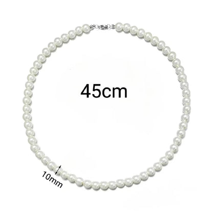 Elegant Unisex Pearl Necklace Handmade Bead Strand for Weddings and Banquets 2024 Trend