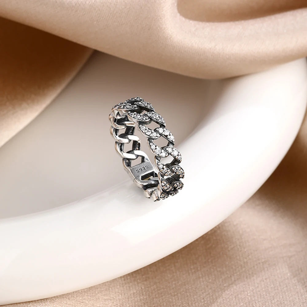 Elegant 925 Sterling Silver Pearl Inlaid Ring for Women High End Fashion Jewelry