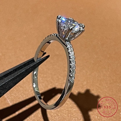 Brand Promise Ring Set Real 100 Percent 925 Sterling Silver Diamond Engagement Wedding Bands for Women