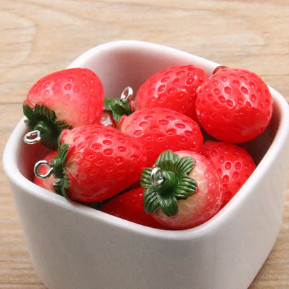 Charming 3D Resin Strawberry Charms for DIY Jewelry Accessories and Cute Gifts