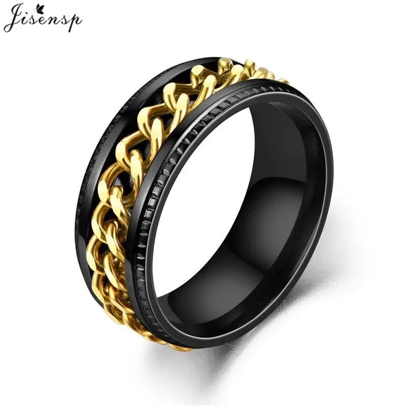Stainless Steel Spinner Chain Anxiety Rings for Men and Women 526