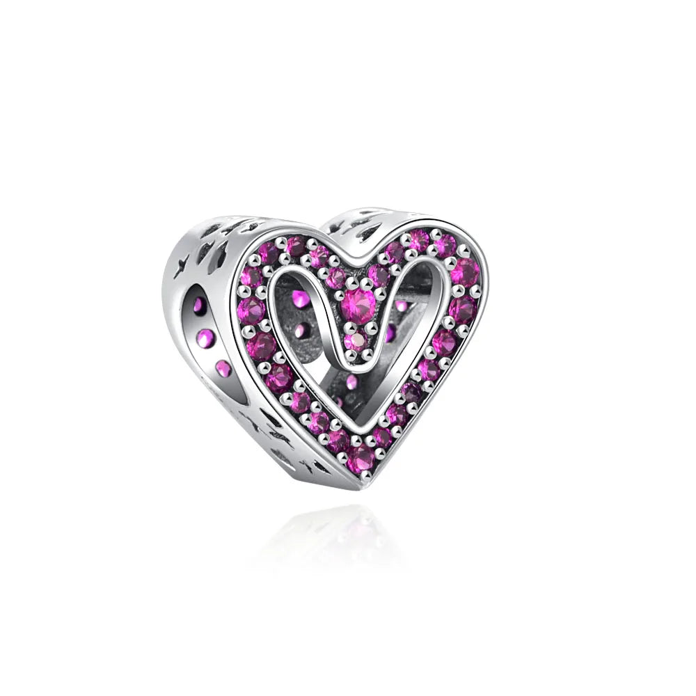 Elegant 925 Sterling Silver Bow Charm with Zircon for Mother's Day Bracelet
