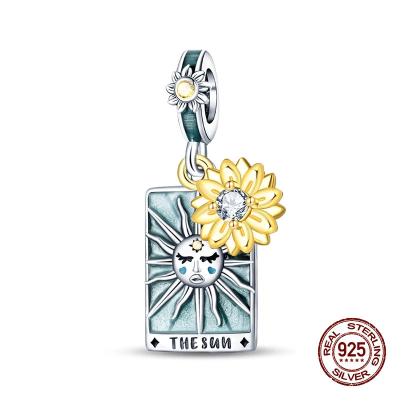 925 Sterling Silver Tarot Hourglass Bead Charm For Bracelet