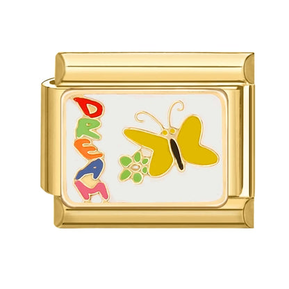 Golden Charm Italian Links for DIY Stainless Steel Bracelet Making
