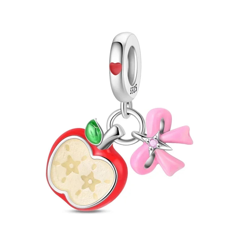925 Sterling Silver Summer Charms Beads Ice Cream Fruit Candy Cake Zircon DIY Jewelry for Necklace and Bracelet Gifts