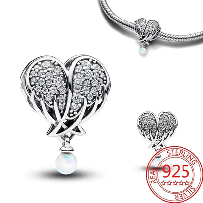 Sterling Silver Purple Murano Pansy Flower Dangle Charm for Women Bracelet and Necklace Jewelry Gift