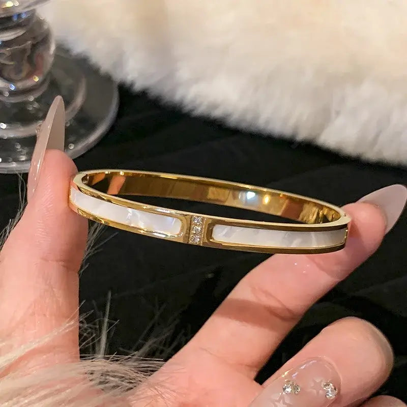 Titanium Steel Gold Silver Color Bangles for Women and Girls 3