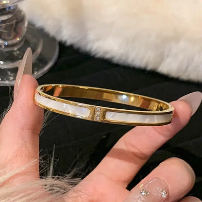 Titanium Steel Gold Silver Color Bangles for Women and Girls 3