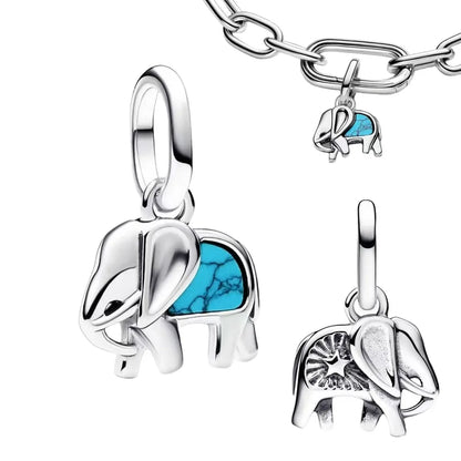 925 Sterling Silver Animal Charms Set Elephant Chameleon Fish Cat Beads for DIY Bracelets Pendant Fine Jewelry Gift