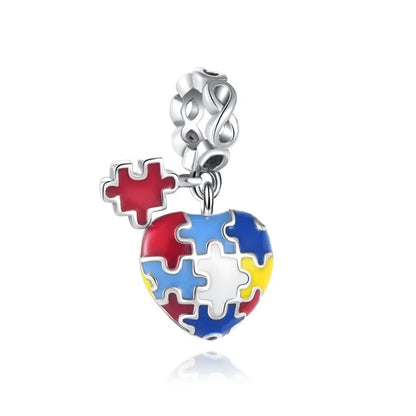 Yinyang Flower Clover Pendant 925 Silver Amulet for Bracelets DIY Jewelry Gift B1396