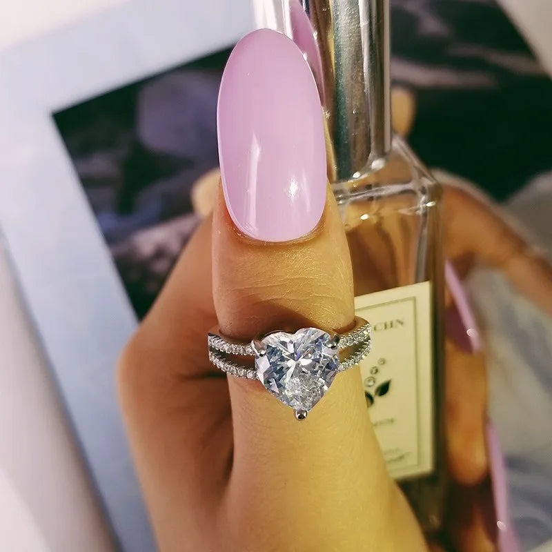 Fashion Anniversary Ring 925 Sterling Silver Moissanite Engagement Wedding Band for Women and Men Party Jewelry