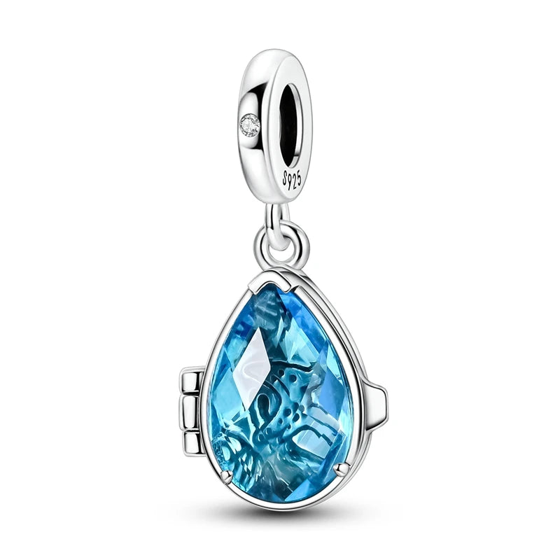 925 Sterling Silver Love Starry Sky Cat Paw Charms Beads