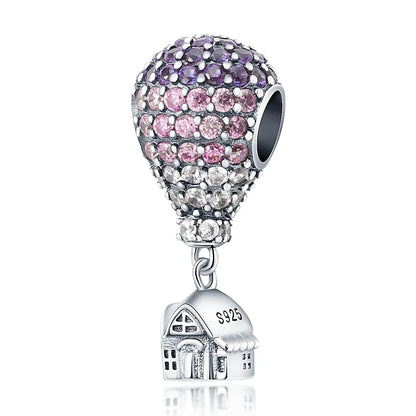 925 Silver Hot Air Balloon Castle Tower Mushroom Charms