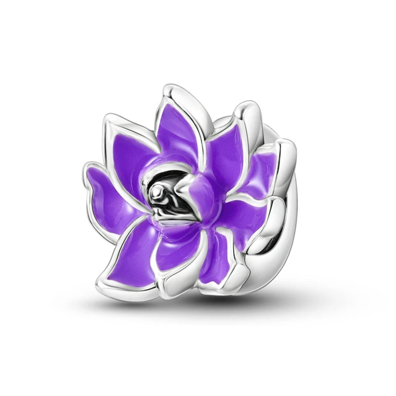 925 Silver Flower Charms Sunflower Tulip Pendants for Bracelet Jewelry Making KTC578