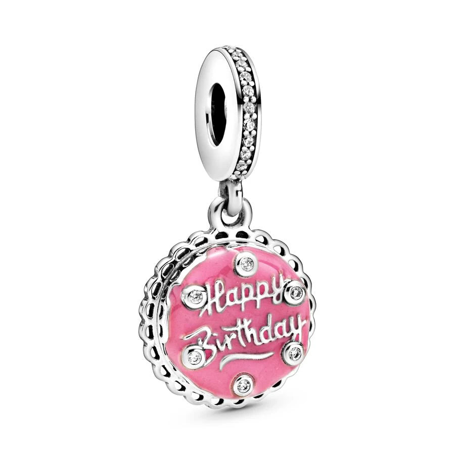 Hot Pink Murano Glass Charm Bead For 925 Bracelet Pendant