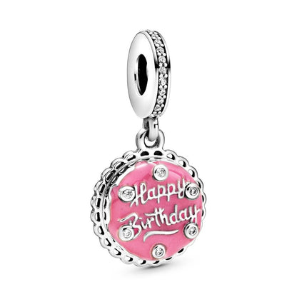 Hot Pink Murano Glass Charm Bead For 925 Bracelet Pendant