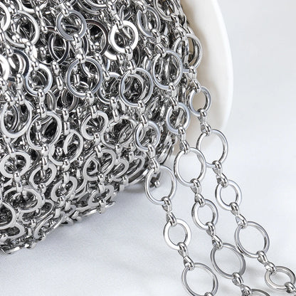 Stainless Steel Circle Link Chain for DIY Jewelry Making Necklace and Bracelet Supplies
