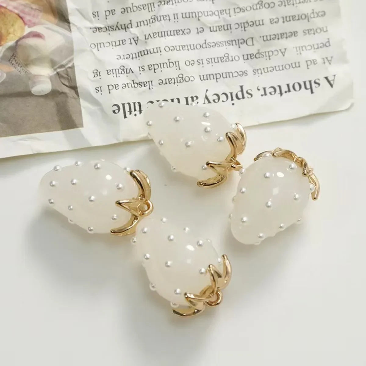 3D Resin Strawberry Charms Set for DIY Jewelry and Keychains