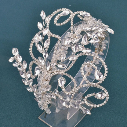 DZ165 Luxury Bridal Crystal Tiara Headband for Weddings and Proms